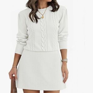 Women’s Saodimallsu White Sweater Dress Size S NWT